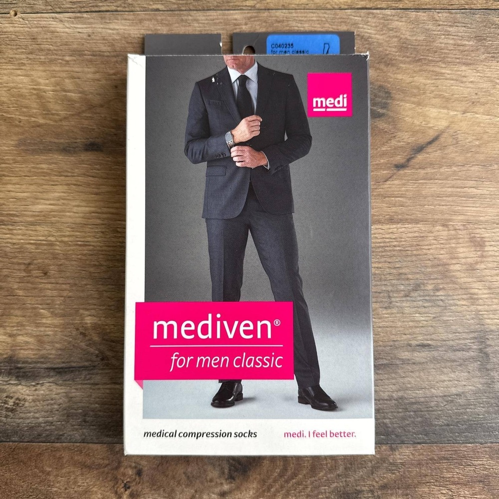 Mediven for Men Classic Medical Compression Socks Closed Toe Calf Grey‎ Size V